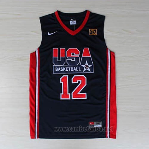 Camiseta USA 1992 John Stockton #12 Negro